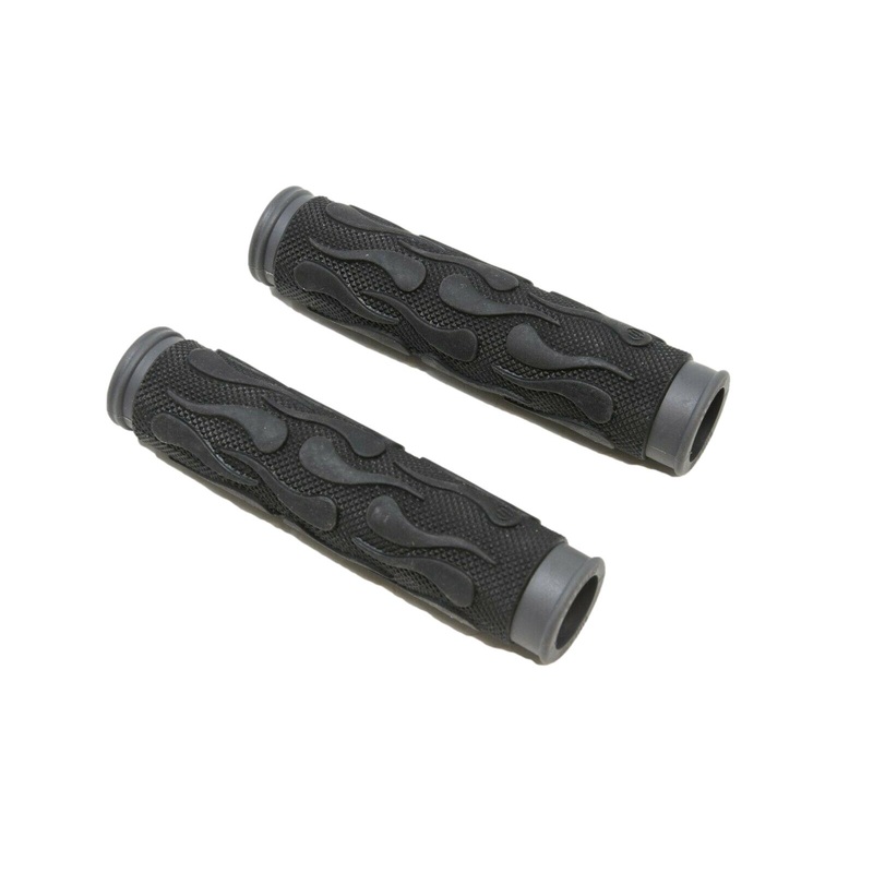 Quality Herrmans Bike Handlebar Grips Non Slip Grey Black Dual Layer MTB 130mm