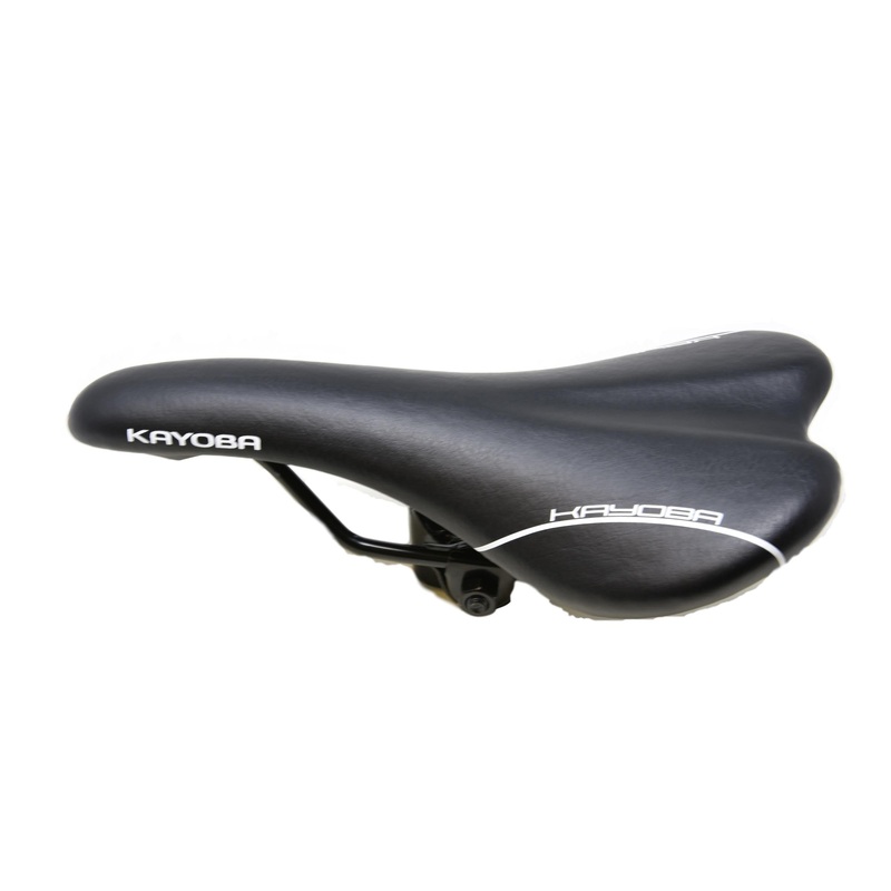 MTB,RACER OR ANY BIKE SEAT BICYCLE SADDLE BLACK WITH SMART WHITE MARKINGS KAYOBA