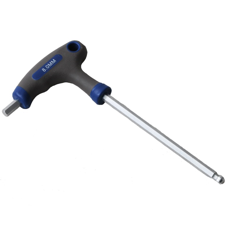 Professional Workshop 8mm Ergonomic T-handle Bike Double End Allen Key Steel