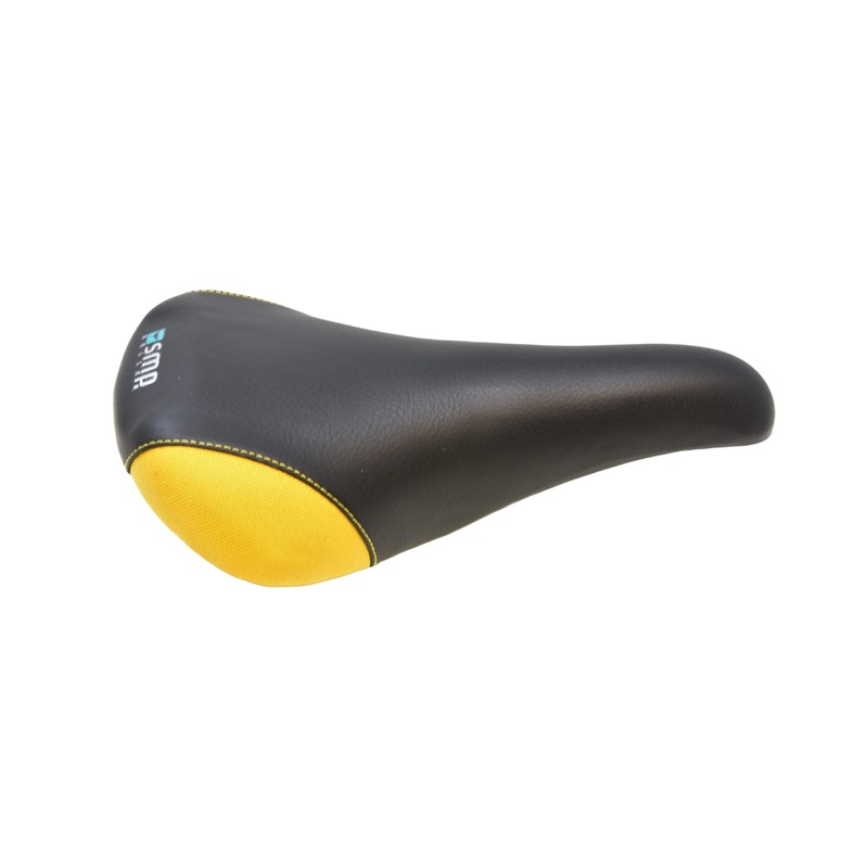 SELLE SMP BIKE SADDLE IDEAL FOR MTB & ROAD BICYCLES SEAT HAS CORDURA FABRIC BUMPERS (CORNERS) SMART FINISH BLACK and YELLOW