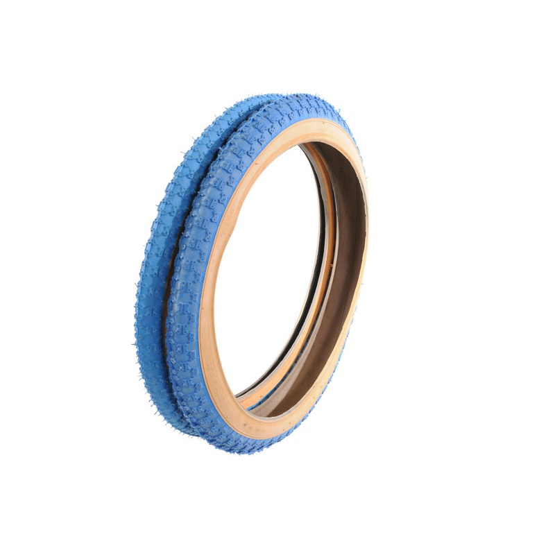 BURNER OLD SCHOOL BMX 20 x 2.125 & 20 x 1.75 BLUE AMBERWALL COMP III TYPE TYRES