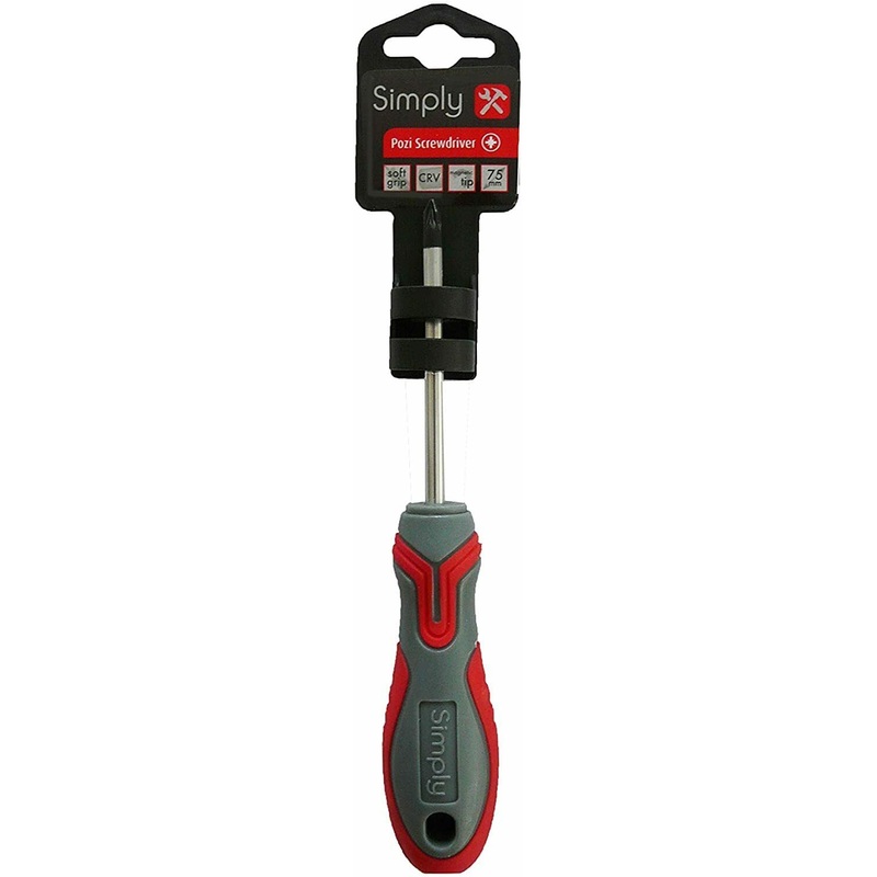 SIMPLY TOOLS POZIDRIV 75MM SOFT-GRIP HANDLE SCREWDRIVER WITH MAGNETIC TIP
