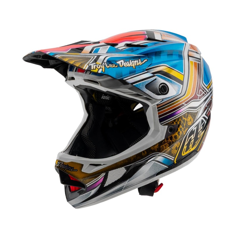 Troy Lee Designs D4 Carbon Full Face Helmet (Low Rider Blue) (S) (w/ MIPS)