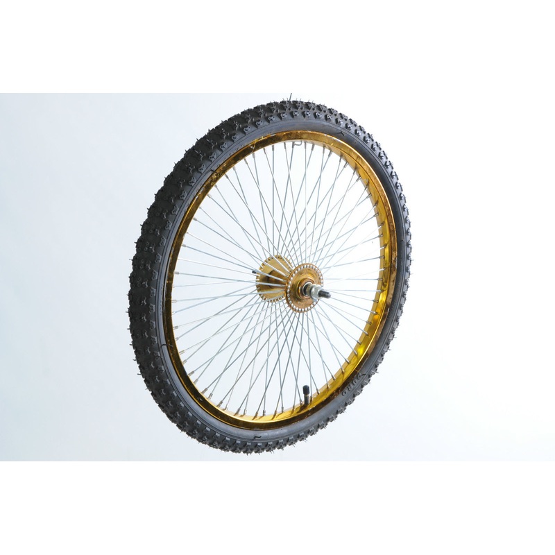 20 GOLD FRONT BIKE WHEEL 68 RADIAL SPOKE +TYRE & TUBE SUIT BMX DRAGSTER CRUISER