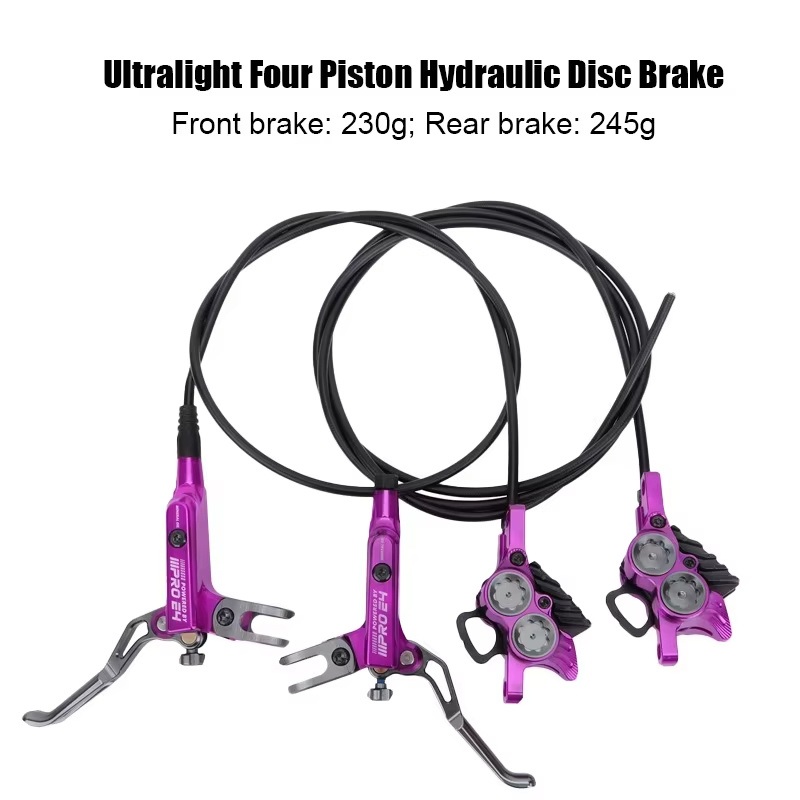 Ultralight Hydraulic Brake 4 Piston MTB Brakes 800/1550mm 4 Piston Oil Pressure MTB Bicycle Disc Brake