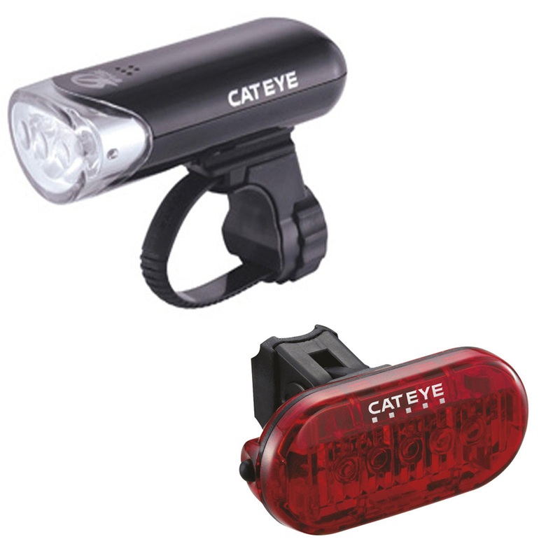 Cateye El135 Front Light & Omni 5 Rear Light Set