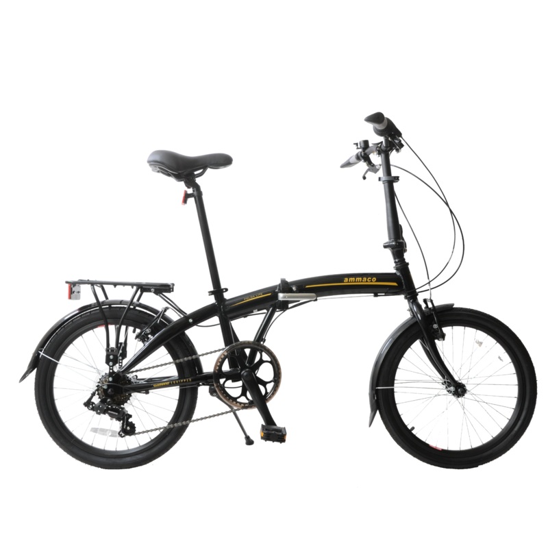 Folding Bike Unisex Bike 20 Wheel 7 Speed Light Perfect For Caravaners & Commuters Black
