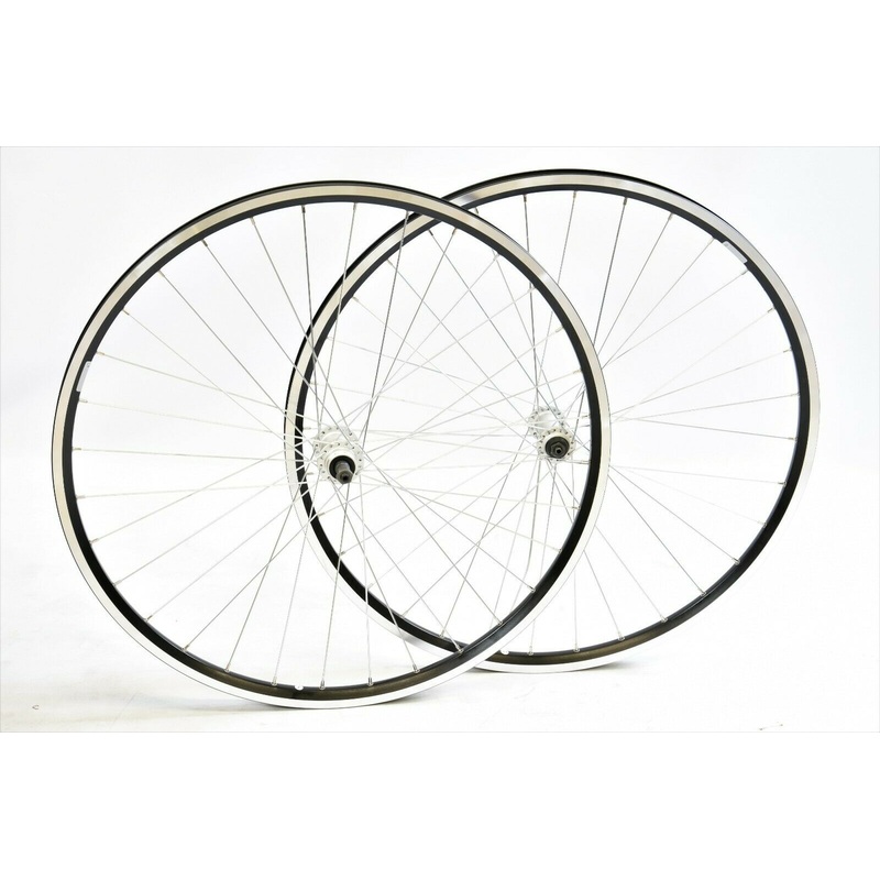 Pair 700c 622 – 19 Black Rim 6,7, 8 Speed Wheels Dual Wall 100-135mm Q-R Hubs