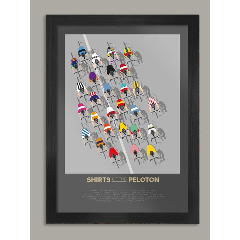 The Shirts of the Peloton Cycling Poster Print