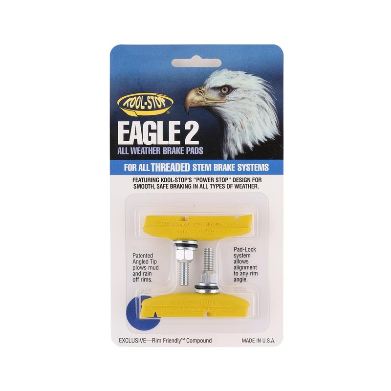 Kool Stop Eagle 2 Brake Pads (Yellow) (1 Pair) (Threaded Post)