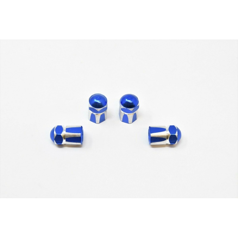2 PAIRS BMX BIKE 3/8 26TPI AXLE BLUE ANODISED ALLOY WHEEL DOME NUTS SET OF 4