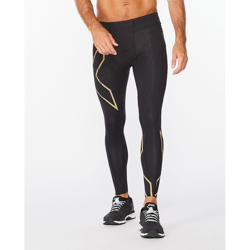 2XU MA5305B Light Speed Men’s Compression Tights (Black/Gold Reflective)