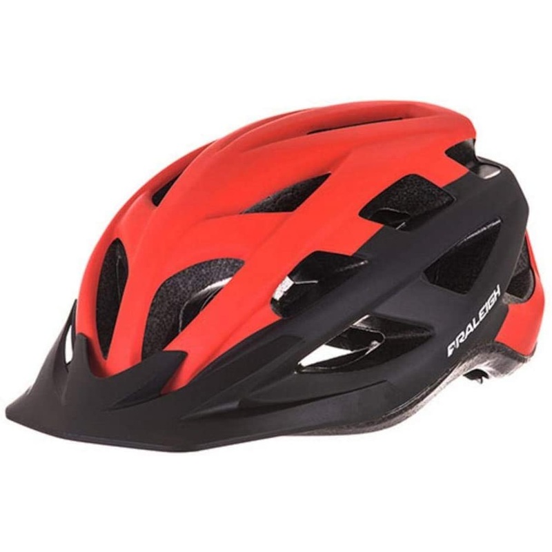 RALEIGH QUEST ADULT BIKE HELMET MTB ROAD COMMUTER CYCLING HELMET 54-58CM RED & BLACK