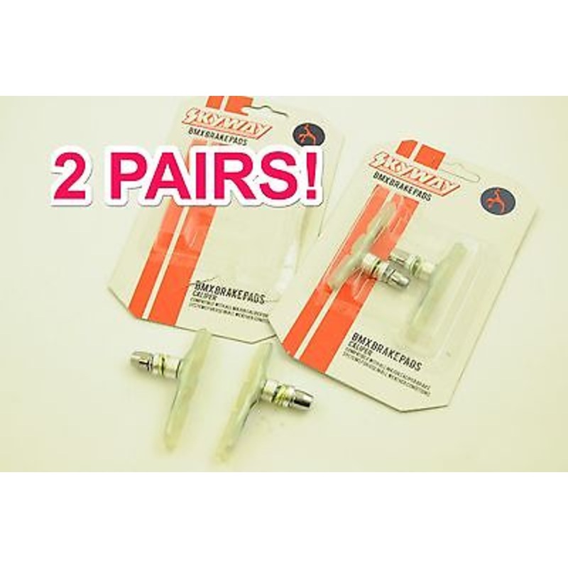 2 PAIRS SKYWAY TUFF BMX BRAKE PADS-BLOCKS CLEAR PADS SUIT ANY COLOUR MAG