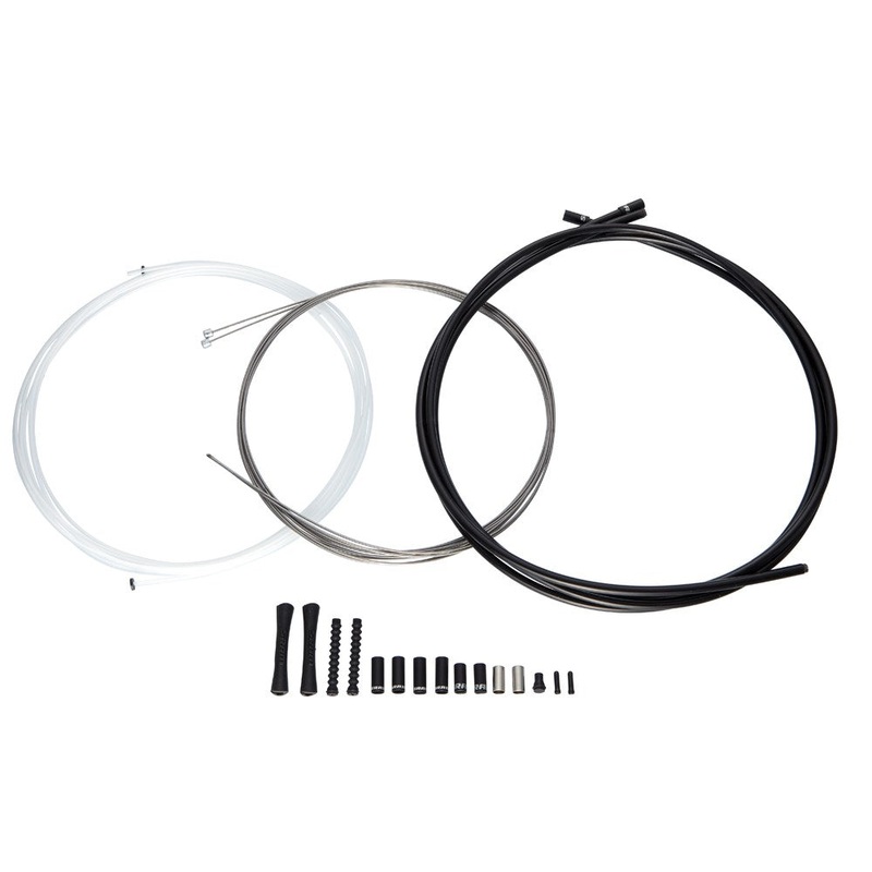 SRAM Slickwire Pro Road/Mtb Shift Cable Kit 4Mm (2X2300Mm 1.1Mm Elite Cable, 4Mm Reinforced Linear Strand & 5Mm Seal System Housing, Ferrules, End Caps, Frame Protectors): Black