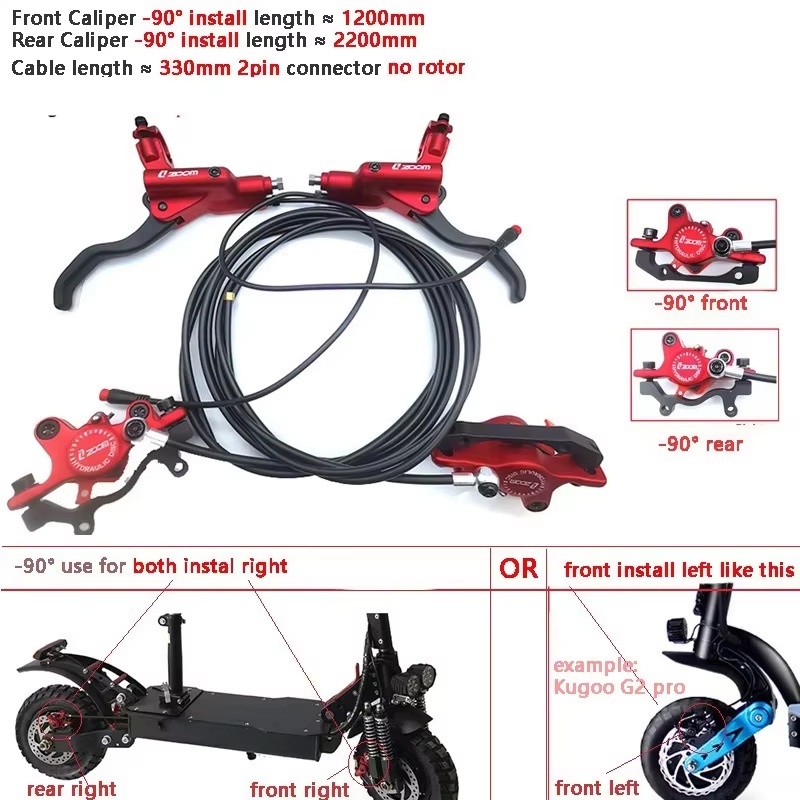 Zoom Cr4m Electric Scooter Oil Hydraulic Brake Lithium Electric Bike Power-off Sensor Control Oil Disc Brake