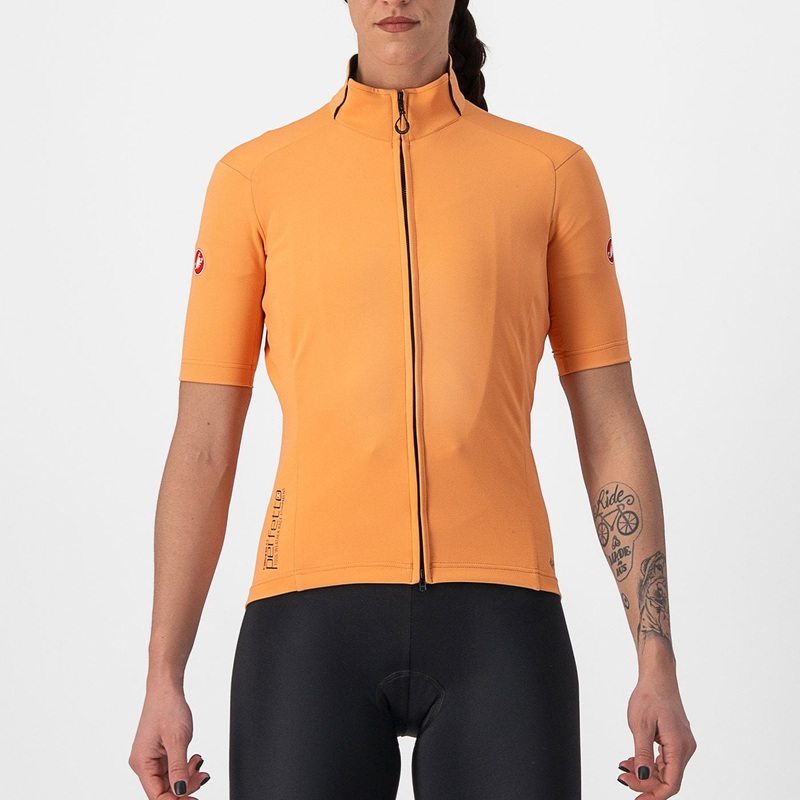 Maglia donna Castelli Perfetto RoS 2W Wind – Arancio