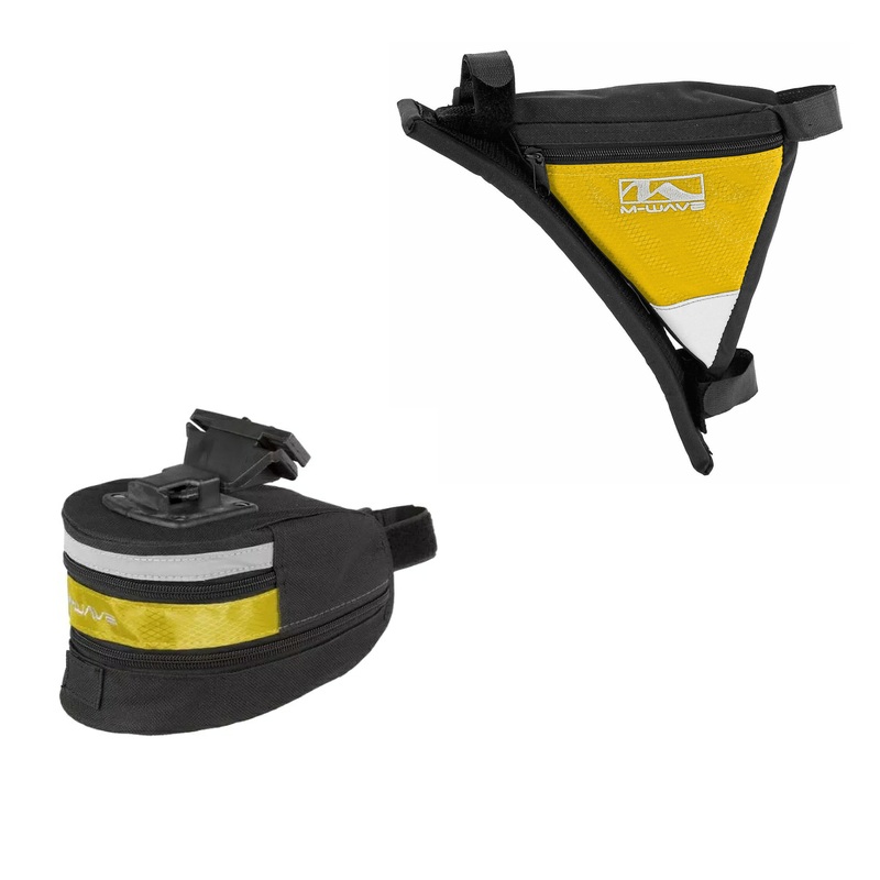 Mens Bike Saddle Bag + Triangle Frame Bag Cycle Bargain 2 Piece Luggage Set Yellow