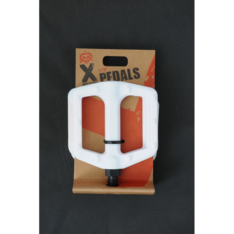 Pair White Resin 1/2 BMX Bike Platform Pedals For One Piece Crank OPC