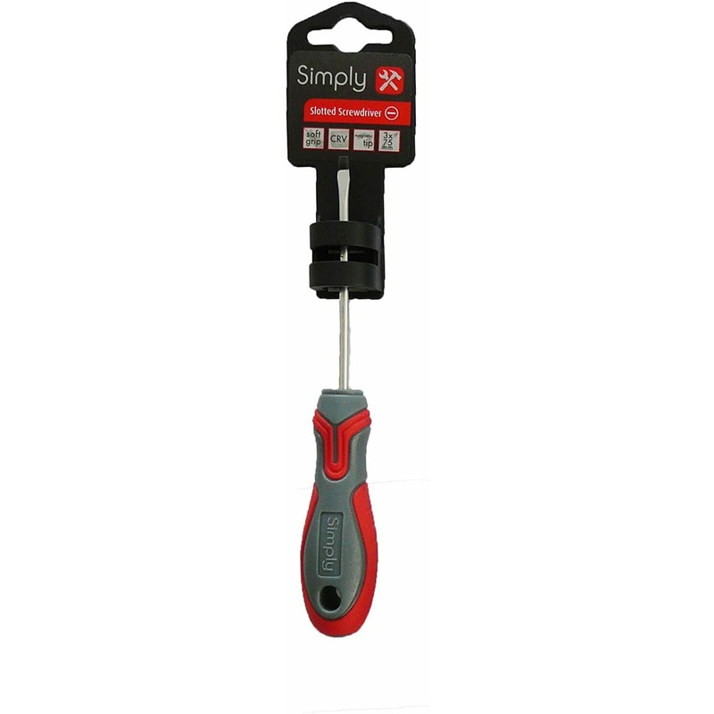SIMPLY TOOLS 3 X 75MM FLAT / SLOTTED HEAD SCREWDRIVER WITH MAGNETIC TIP