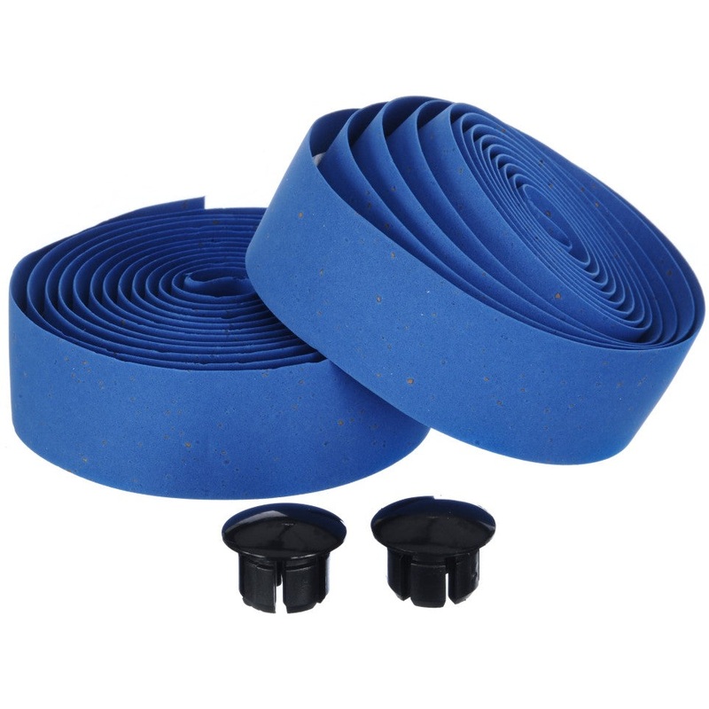 High Quality Cork Style Racing Bike Handlebar Tape Including End Plugs; Blue, Red, White or Yellow