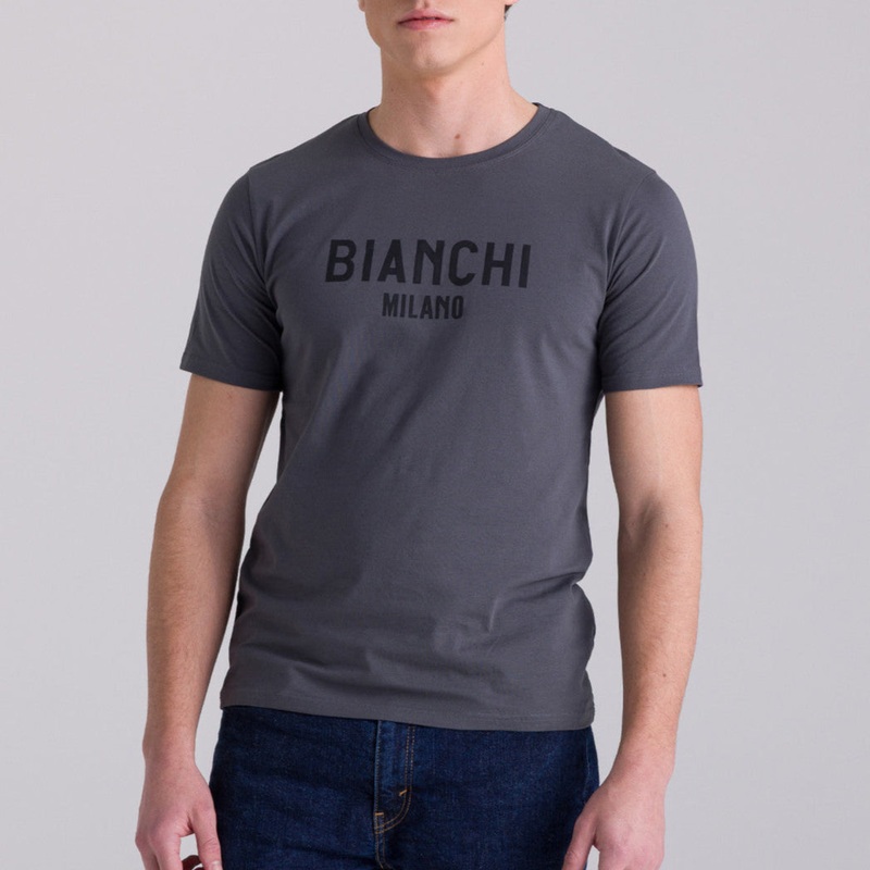 T-Shirt Bianchi Milano Fan – Grigio