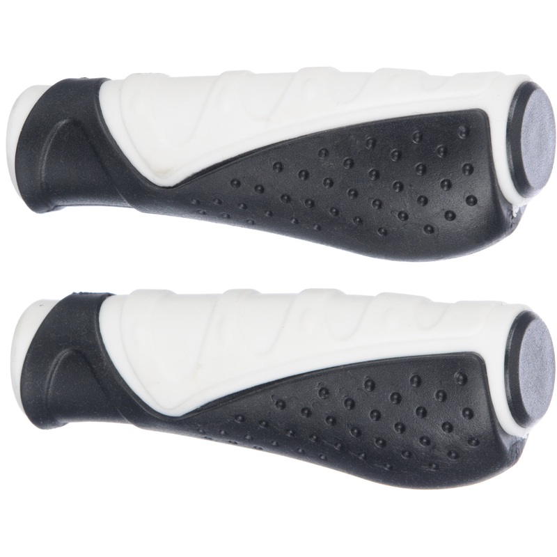 High Quality Ergonomic Black and White Handlebar Grips 130mm