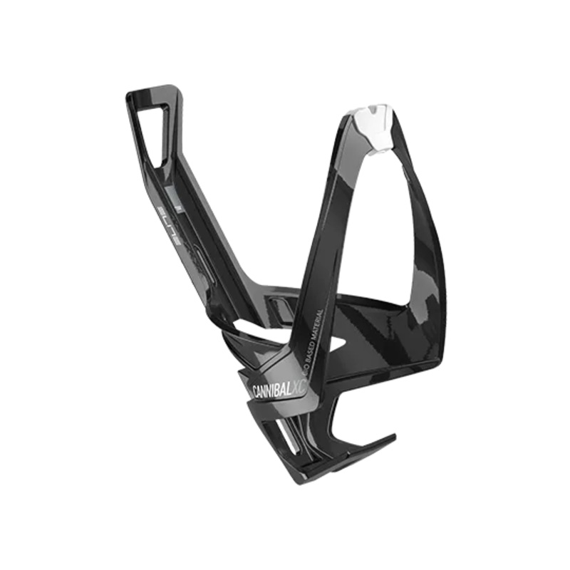 Elite Cannibal XC Bio-based Bottle Cage (Black Glossy/White Graphic)