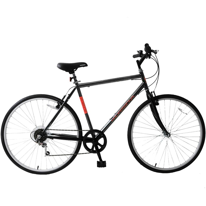 Bargain Price Mens Hybrid Trekking Bike Avenue 700c Wheel 21 Frame Touring Gents Bike 6 Speed Black With Red Decals
