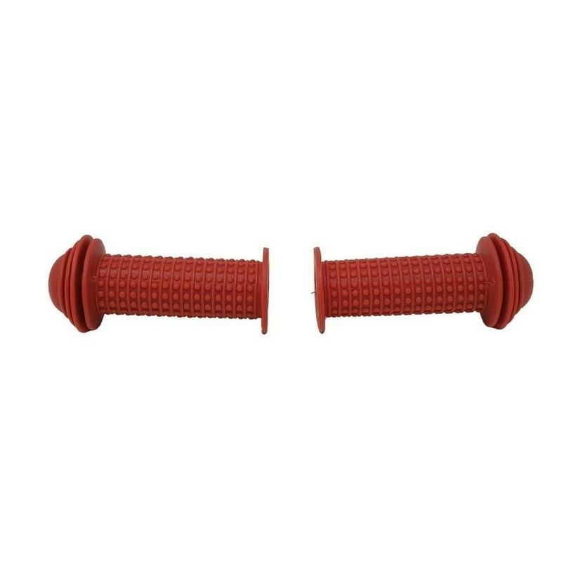 KIDS HANDLEBAR GRIPS BIKE BICYCLE SCOOTER BALANCE BIKE RED MUSHROOM SOFT 95MM