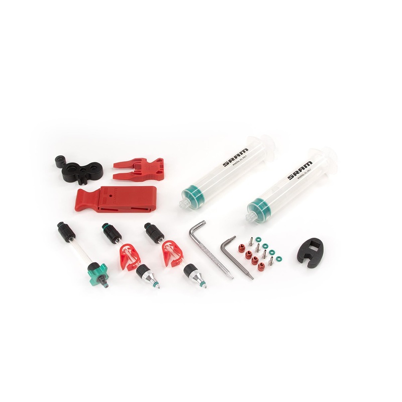 SRAM Standard Mineral Oil Bleed Kit (Includes 2 Standard Syringes, M4 Fittings, Bleed Blocks, Torx Tool, Crowfoot, Bleeding Edge Fitting) – DB8/Maven: DOESN’T INCLUDE MAXI