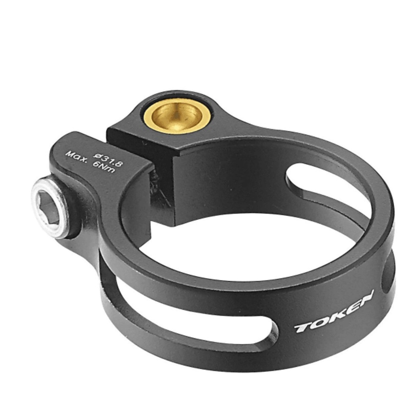 Token Super Lite Bolt On Seat Post Clamp (Black/Gold)