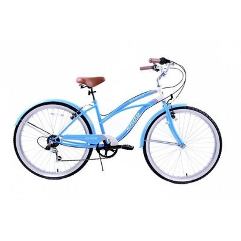16 FRAME LADIES AMERICAN USA CALIFORNIAN BEACH CRUISER BIKE 6 SPEED CYCLE BLUE