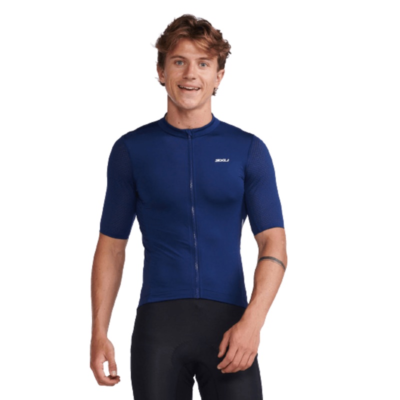 2XU MC6649A Aero Mens Cycling Jersey (Medieval/White Reflective)