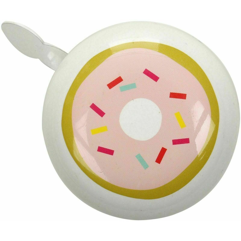 Kids Traditional Bicycle Bell White With Doughnut Pattern – Loud Ding Dong Sound