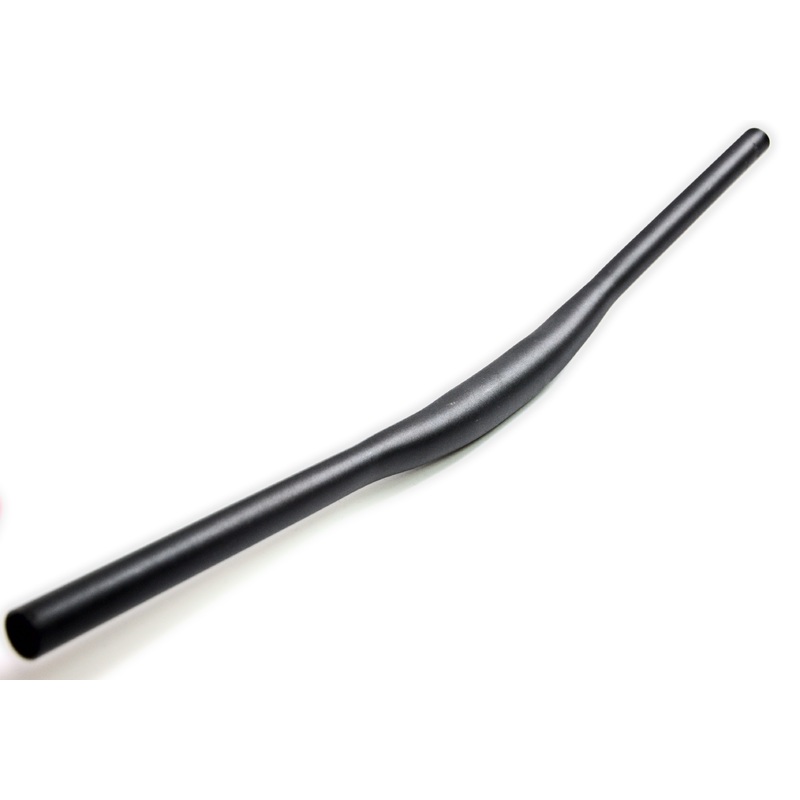 31.8mm 640mm Wide, 12mm Rise, Black Alloy Riser Handlebars Downhill MTB Bike