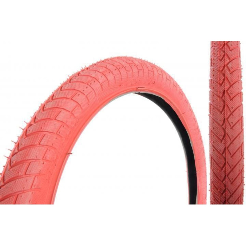 PAIR (2) 20 x1.95 RED BMX FREESTYLE TYRES THAT ALSO SUIT 20 x 1.75 & 20 x 2.125