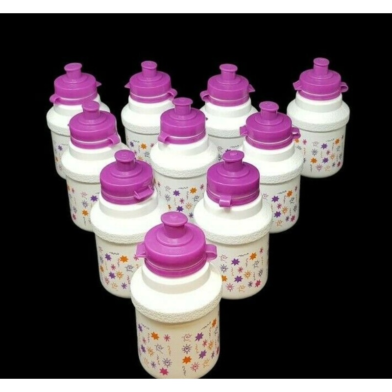 JOB LOT OF 10 X SMALL WHITE BIKE WATER BOTTLES CHILDRENS FOOTBALL DRINKS BOTTLES
