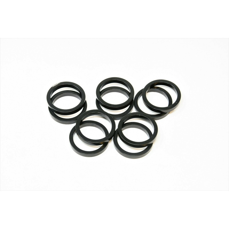 5MM AHEAD SPACERS X 10 TEN MTB FORK 1-1/8 28.6MM ALLOY BLACK WHOLESALE JOB LOT
