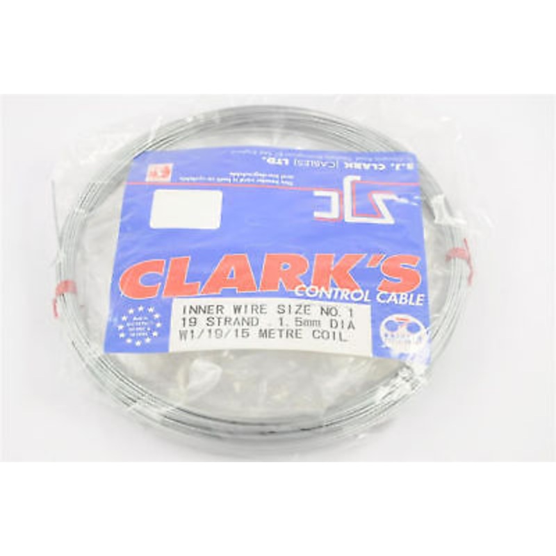 15 metre CLARKS CONTROL CABLE 1.5mm COIL INNER WIRE SIZE 1 MAKE YOUR OWN CABLES