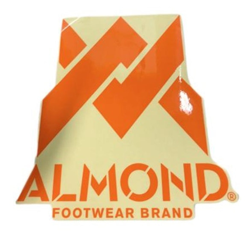Pack Of 2 Almond footwear Window Decal Stickers – Orange and White