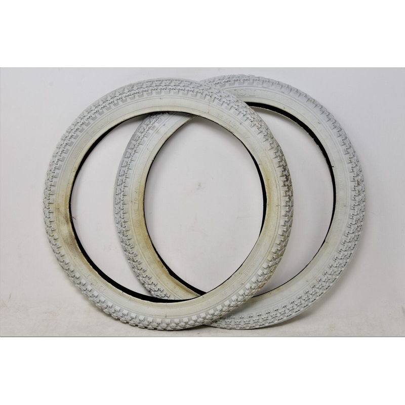 Pair (2) 350a 14 X 1 3-8 Bike Tyres White ( 37 – 288 ) Kids Bike Nos