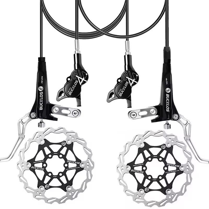4 Pistons E-Bike Hydraulic Brake Set MTB Dh Bicycle Brakes 850/1550mm Front Rear Hydraulic Disc Brake Set