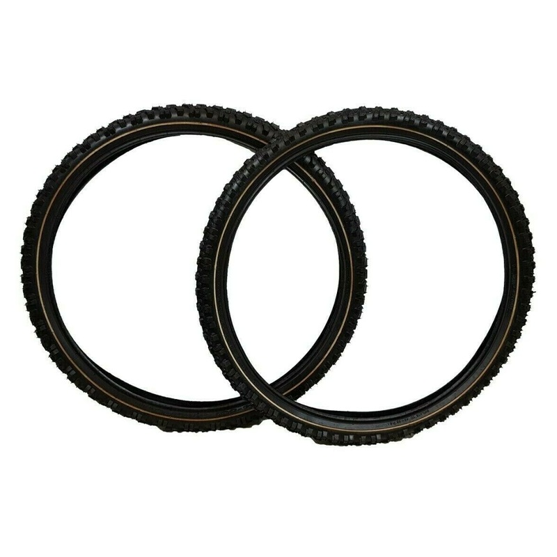 Pair (2) 24 X 1.95 (544507) Raleigh Krush Bike Tyres With Cream Band, Mtb