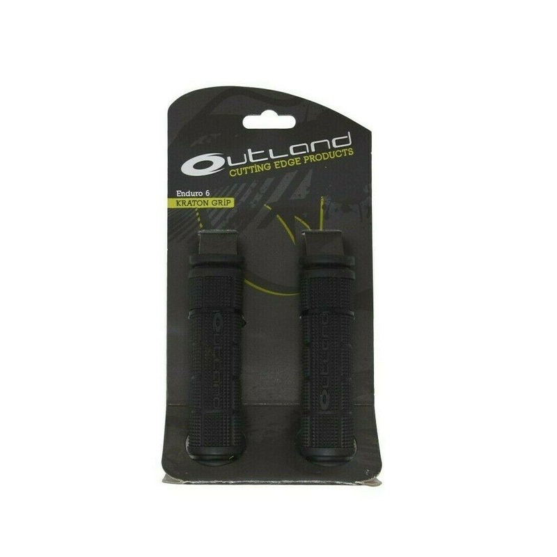 Outland Enduro 6 Kraton Soft Bicycle Handlebar Grips With End Plugs – All Black