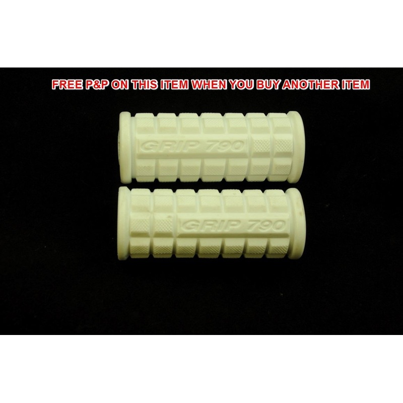 PAIR WHITE CHILDS BIKE-TRIKE-SCOOTER HANDLEBAR GRIPS 80mm KIDDIES CHILDREN CYCLE