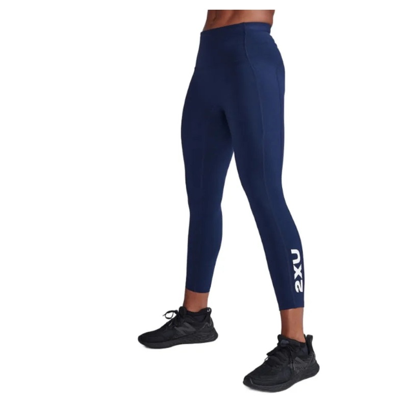 2XU WA6908B Form Stash Hi-Rise 7/8 Women’s Compression Tights (Midnight/White)