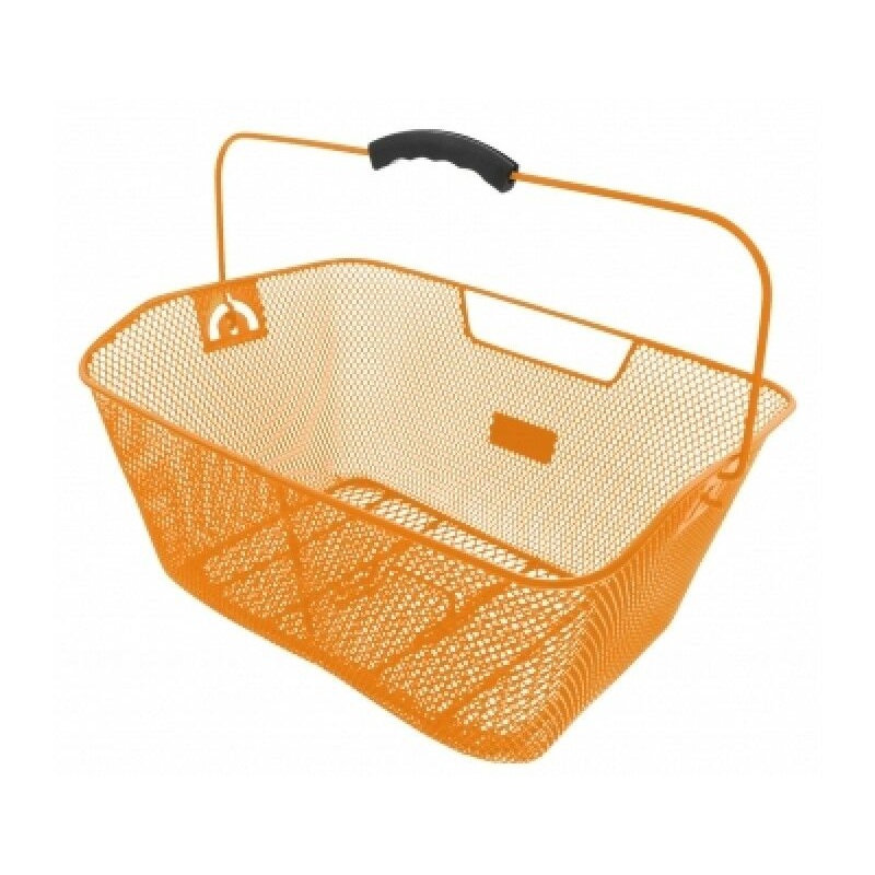 Orange Bicycle Wire Mesh Basket Fits On To Front Or Rear Carrier Shopping Luggage