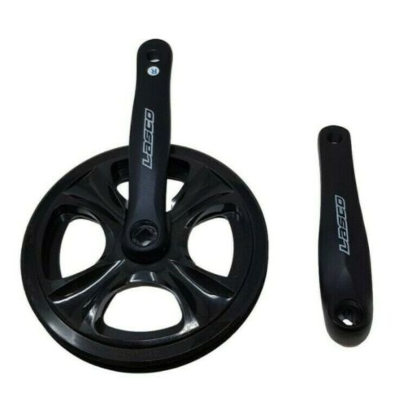 Single Cotterless Chainset 46 Teeth Chainset 170mm Long Arm Black Double Guard