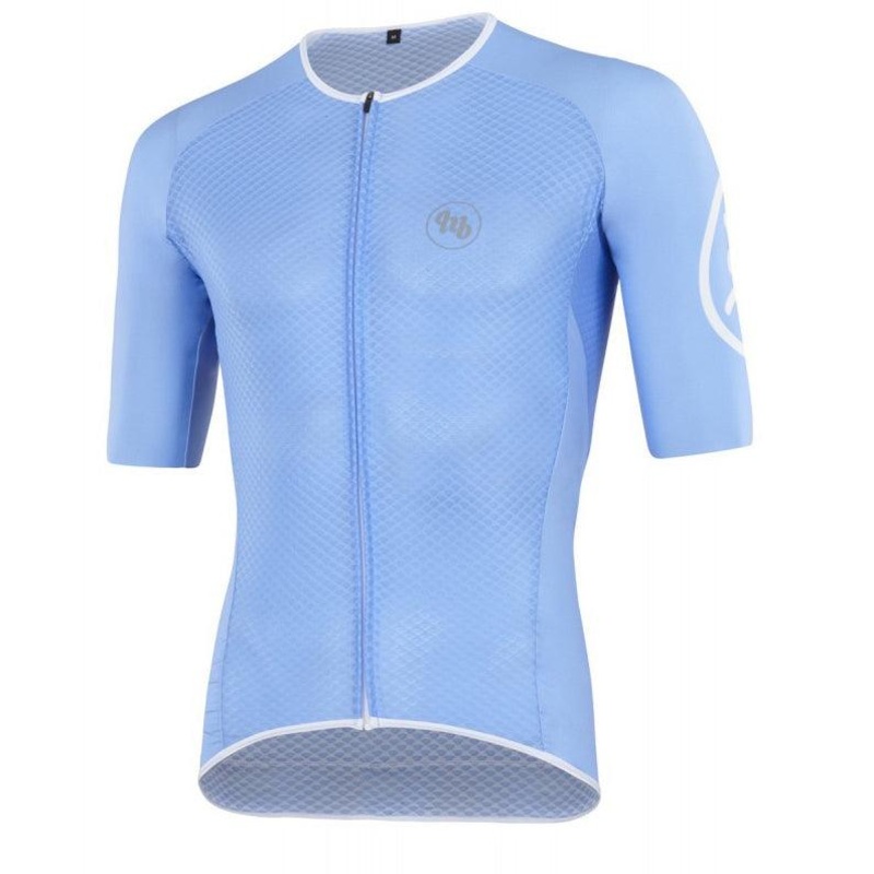 MB Wear UltraLight Smile Mens Cycling Jersey (Light Blue)